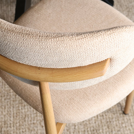 Eetkamerstoel Japandi beige Reika lichtbruin