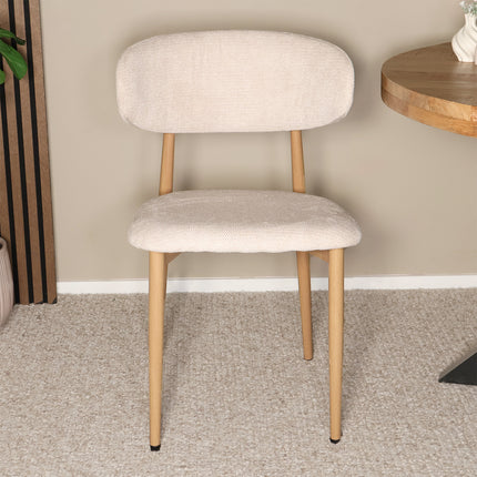 SET DEAL 6 stuks: Eetkamerstoel Japandi beige Reika lichtbruin