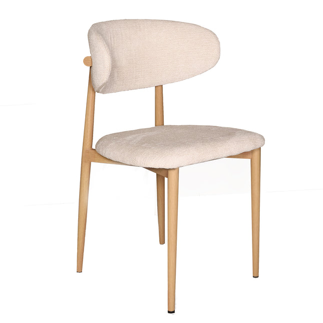 SET DEAL 6 stuks: Eetkamerstoel Japandi beige Reika lichtbruin