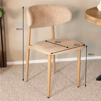 SET DEAL 4 stuks: Eetkamerstoel Japandi bruin Reika lichtbruin