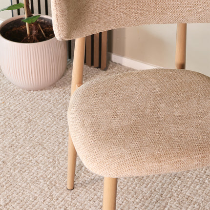 SET DEAL 6 stuks: Eetkamerstoel Japandi bruin Reika lichtbruin