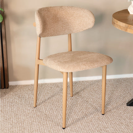 SET DEAL 6 stuks: Eetkamerstoel Japandi bruin Reika lichtbruin