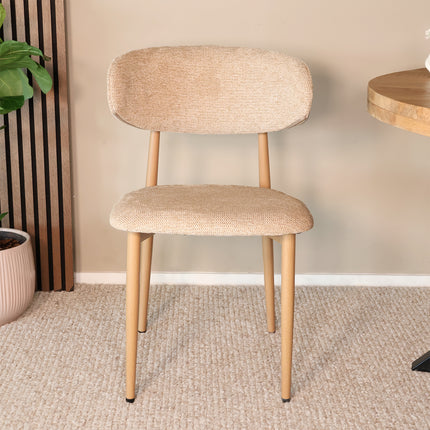 SET DEAL 6 stuks: Eetkamerstoel Japandi bruin Reika lichtbruin