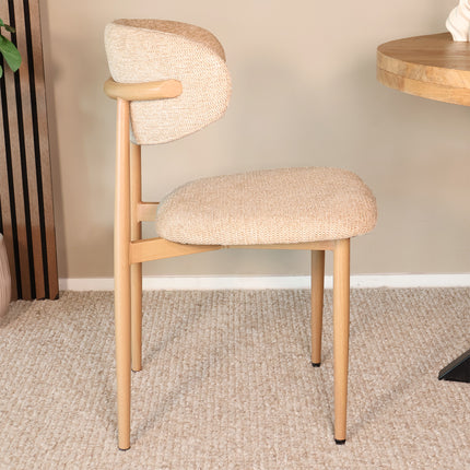 SET DEAL 6 stuks: Eetkamerstoel Japandi bruin Reika lichtbruin