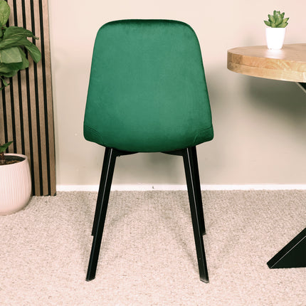 Eetkamerstoel donkergroen velvet Simpy