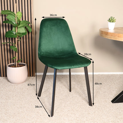 Eetkamerstoel donkergroen velvet Simpy