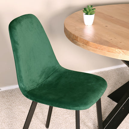 Eetkamerstoel donkergroen velvet Simpy