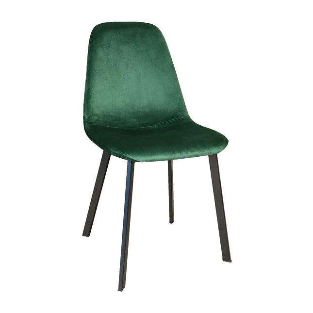 Eetkamerstoel donkergroen velvet Simpy