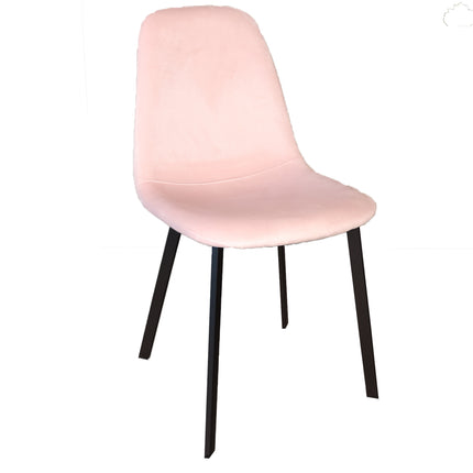 SET DEAL: 6 Eetkamerstoelen lichtroze velvet Simpy