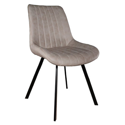 SET DEAL: 4 Eetkamerstoelen lichtgrijs microvezel Susta