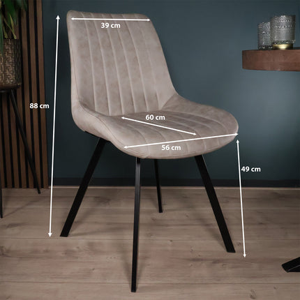 SET DEAL: 4 Eetkamerstoelen lichtgrijs microvezel Susta