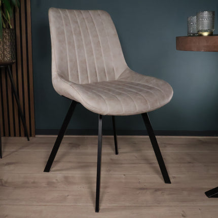 SET DEAL: 4 Eetkamerstoelen lichtgrijs microvezel Susta
