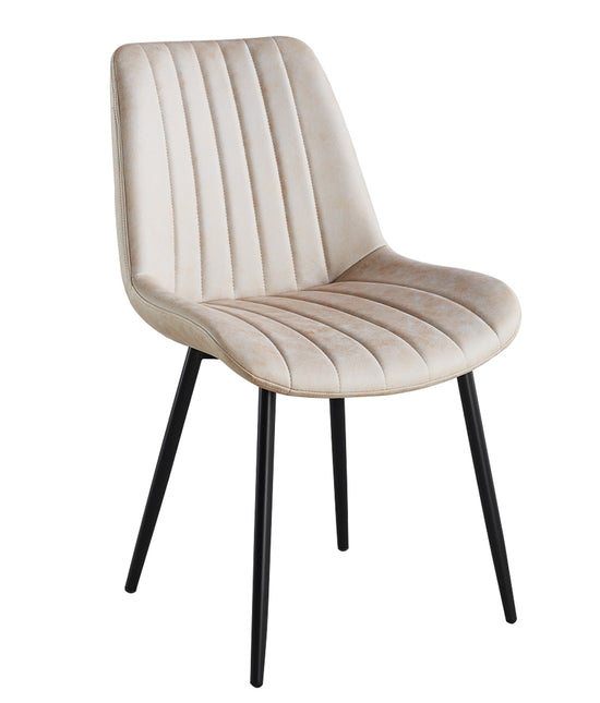 SET DEAL: 4 Eetkamerstoelen lichtgrijs microvezel Susta