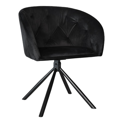 Eetkamerstoel draaibaar zwart velvet Tamara