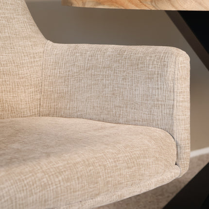 SET DEAL 6 stuks: Eetkamerstoel draaibaar taupe chenille Nola