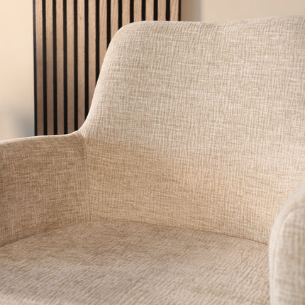 SET DEAL 4 stuks: Eetkamerstoel draaibaar taupe chenille Nola