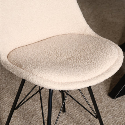 Eetkamerstoel beige teddy Viga