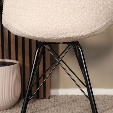 Eetkamerstoel beige teddy Viga