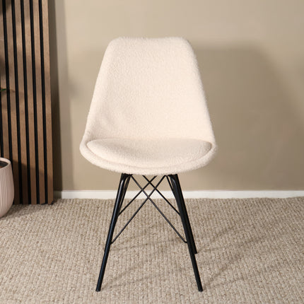 Eetkamerstoel beige teddy Viga