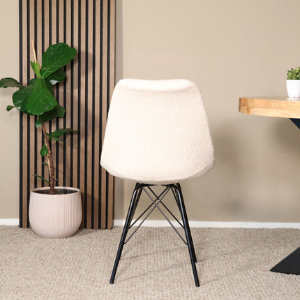 Eetkamerstoel beige teddy Viga