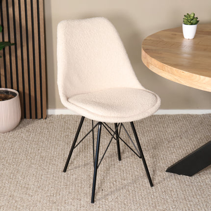Eetkamerstoel beige teddy Viga