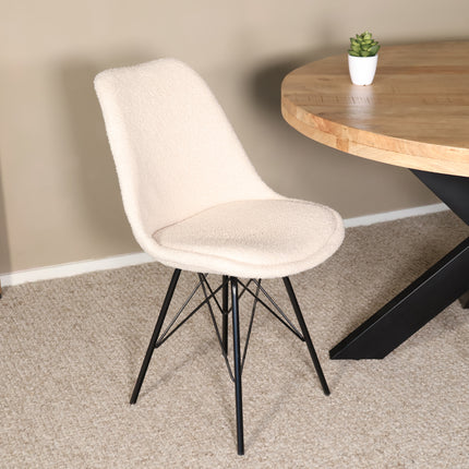 Eetkamerstoel beige teddy Viga