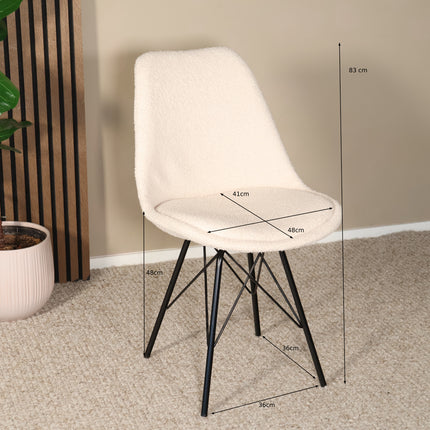 Eetkamerstoel beige teddy Viga