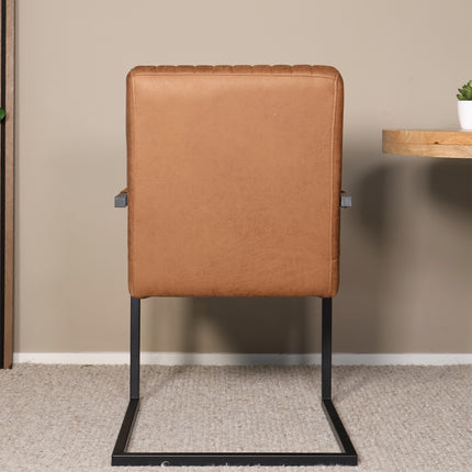 SET DEAL 4 stuks: Eetkamerstoel cognac microvezel Timor