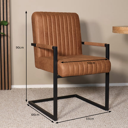 SET DEAL 4 stuks: Eetkamerstoel cognac microvezel Timor