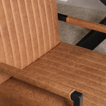 SET DEAL 4 stuks: Eetkamerstoel cognac microvezel Timor