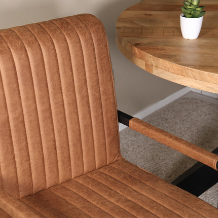 SET DEAL 4 stuks: Eetkamerstoel cognac microvezel Timor