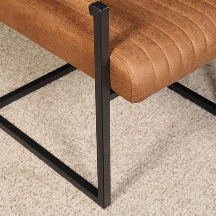 SET DEAL 4 stuks: Eetkamerstoel cognac microvezel Timor