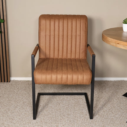 SET DEAL 4 stuks: Eetkamerstoel cognac microvezel Timor