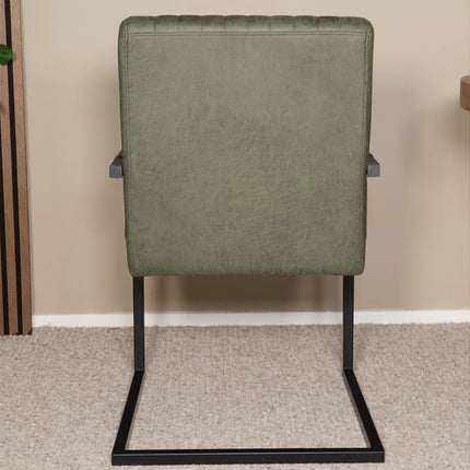 SET DEAL 6 stuks: Eetkamerstoel donkergroen microvezel Timor