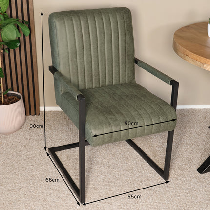 SET DEAL 4 stuks: Eetkamerstoel donkergroen microvezel Timor