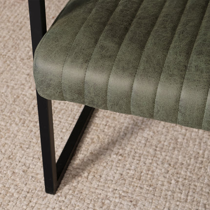 SET DEAL 6 stuks: Eetkamerstoel donkergroen microvezel Timor