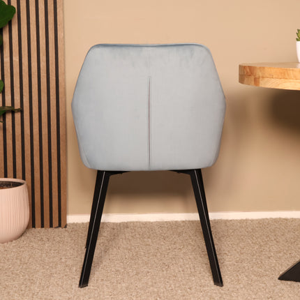 SET DEAL 6 stuks: Eetkamerstoel blauw velvet Yurgan