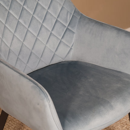 SET DEAL 6 stuks: Eetkamerstoel blauw velvet Yurgan