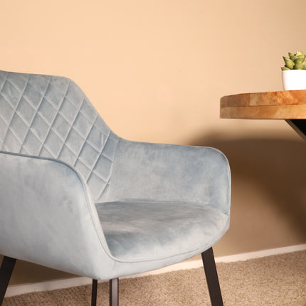 SET DEAL 4 stuks: Eetkamerstoel blauw velvet Yurgan