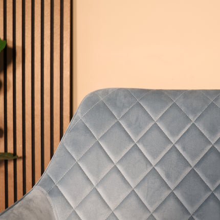 Eetkamerstoel blauw velvet Yurgan