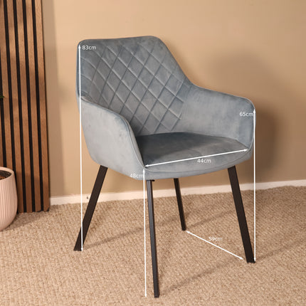 Eetkamerstoel blauw velvet Yurgan