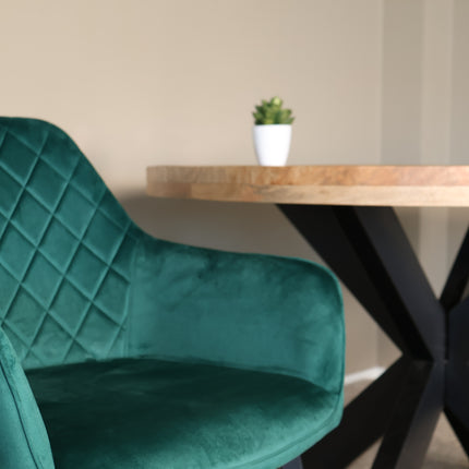 SET DEAL 6 stuks: Eetkamerstoel groen velvet Yurgan