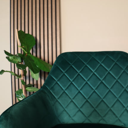 SET DEAL 6 stuks: Eetkamerstoel groen velvet Yurgan