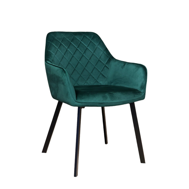 SET DEAL 6 stuks: Eetkamerstoel groen velvet Yurgan