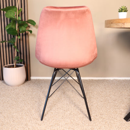 Eetkamerstoel oud roze velvet Viga