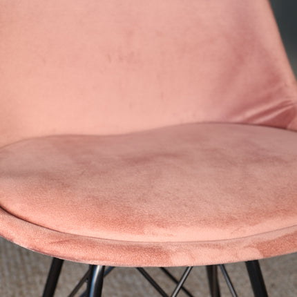 Eetkamerstoel oud roze velvet Viga