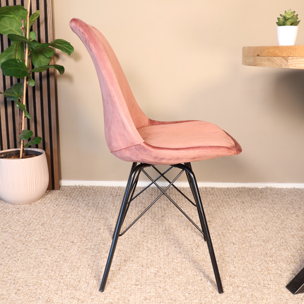 Eetkamerstoel oud roze velvet Viga