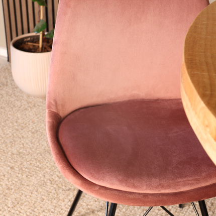 SET DEAL 6: Eetkamerstoel Viga oud roze velvet