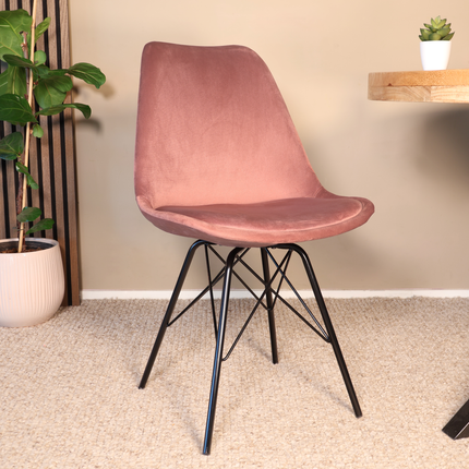 SET DEAL 6: Eetkamerstoel Viga oud roze velvet