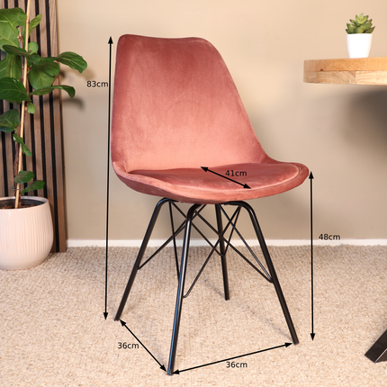 SET DEAL 6: Eetkamerstoel Viga oud roze velvet